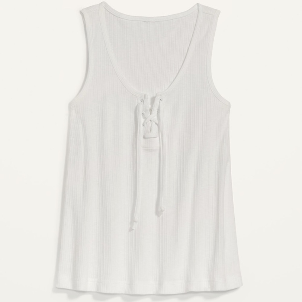 Old Navy Rib-Knit Lace-Up Swing Tank Top